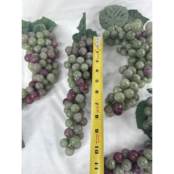 Vintage Artificial Faux Realistic Rubber Grapes Bunches Cottagecore Lot Of 9 - Picture 6 of 6